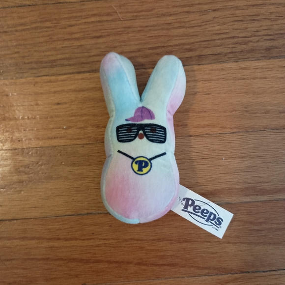 Peeps Multicolor Plush Bunny Rabbit with Sunglasses, Hat, & Chain Necklace - Picture 1 of 6